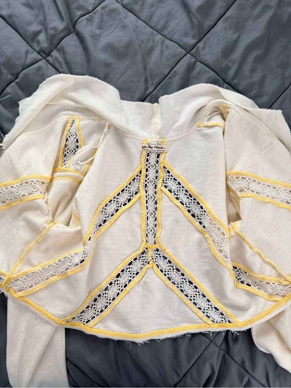 NWOT Free People White Draped Open-Front Cardigan